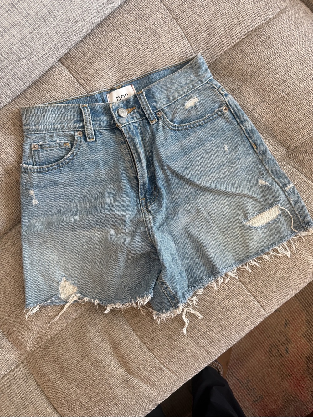 BDG Light Wash Distressed Denim Cutoff Shorts
